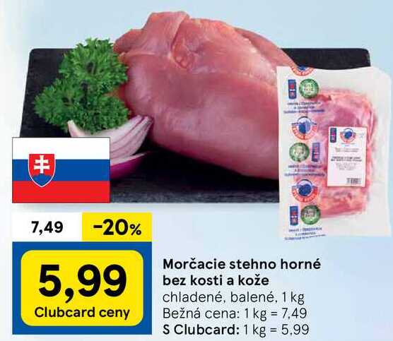 Morčacie stehno horné bez kosti a kože, 1 kg