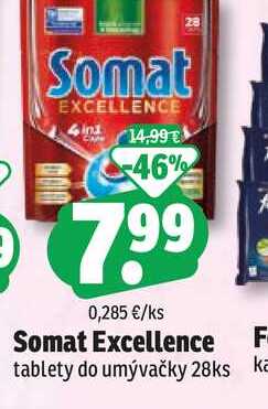 Somat Excellence F tablety do umývačky 28ks