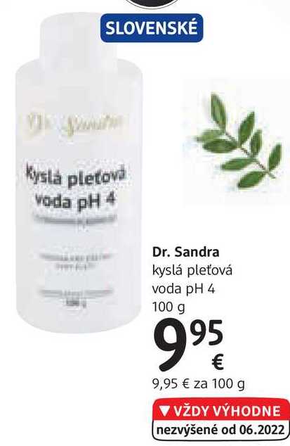 Dr. Sandra kyslá pleťová voda pH 4 ,100 g 