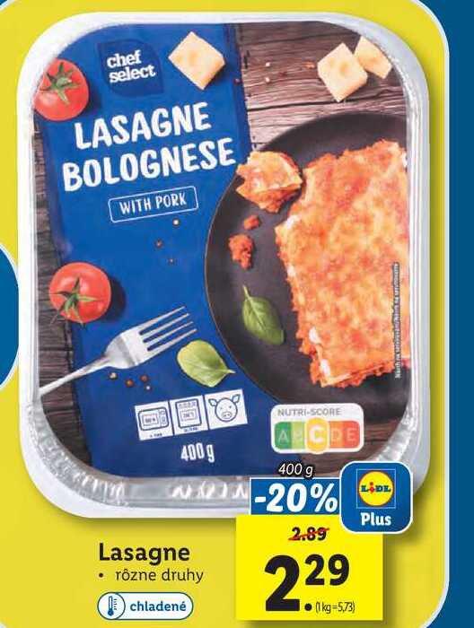 ARCHIV | Lasagne 400 g v akcii platné do: 6.8.2023