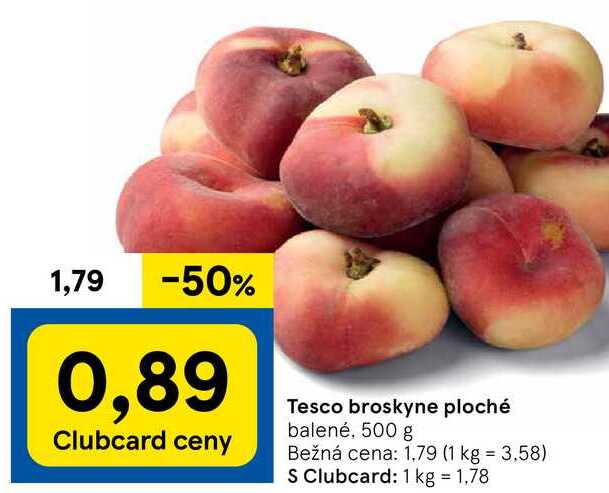 Tesco broskyne ploché, 500 g