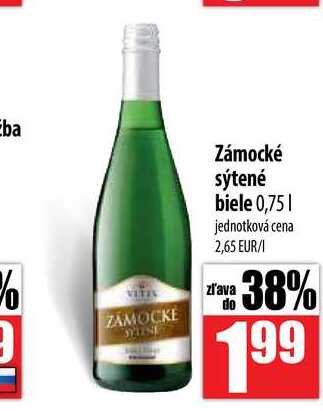 Zámocké sýtené biele 0,75 l
