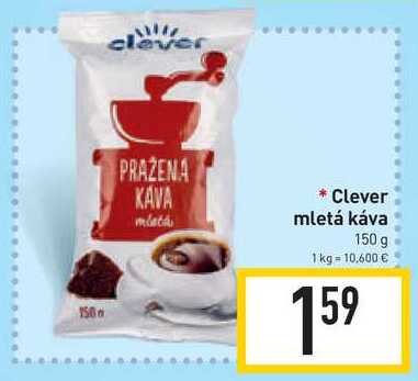 ARCHIV | Clever mletá káva 150 g v akcii platné do: 19.9.2023 | Zlacnene.sk