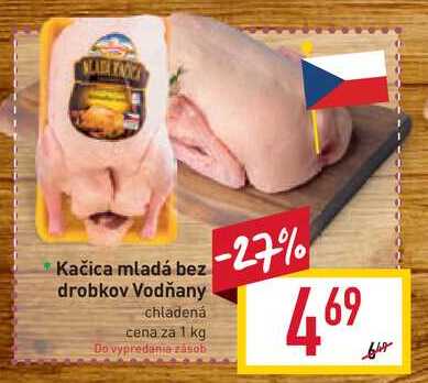 Vodňanská kachna Kačica mladá bez drobkov 1 kg