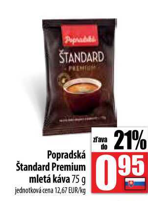 Popradská Štandard Premium mletá káva 75 g