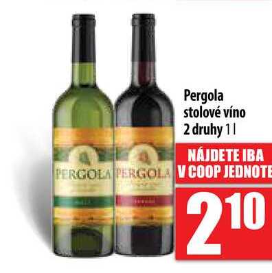 Pergola stolové víno 2 druhy 1 l