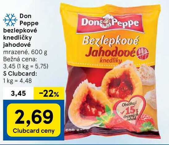 Don Peppe bezlepkové knedličky jahodové, 600 g