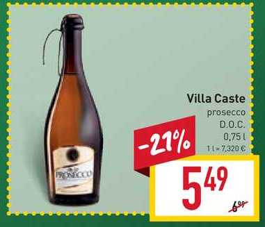 Villa Caste prosecco D.O.C. 0,75 l