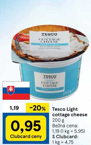 Tesco Light cottage cheese, 200 g