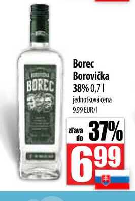 Borec Borovička 38% 0,7l