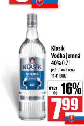 Klasik Vodka jemná 40% 0,7 l