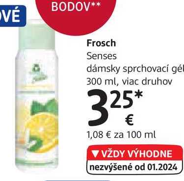 Frosch Senses dámsky sprchovací gél, 300 ml 