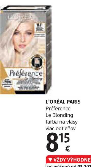 L'ORÉAL PARIS Préférence Le Blonding farba na vlasy  