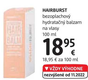HAIRBURST bezoplachový hydratačný balzam na vlasy, 100 ml 