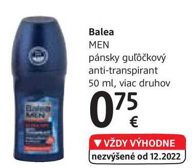 Balea MEN pánsky guľôčkový anti-transpirant, 50 ml