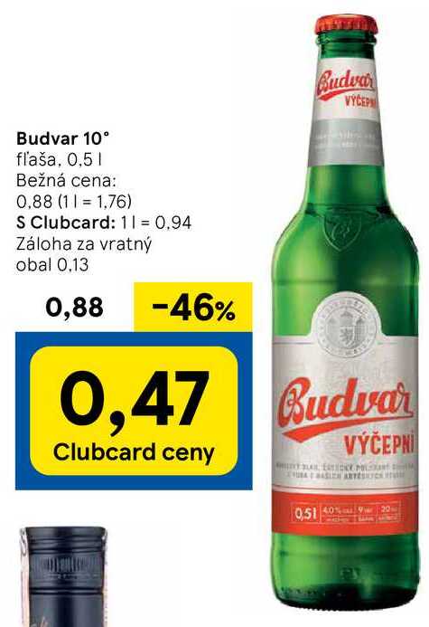 Budvar 10°, 0,5 l