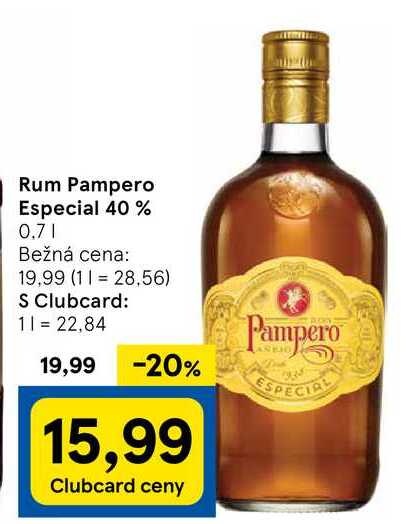 Rum Pampero Especial 40 %, 0,7 l v akcii