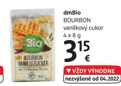 dmBio BOURBON vanilkový cukor, 4x 8 g