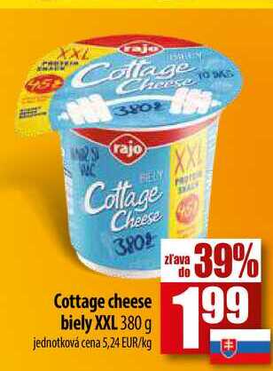 Cottage cheese biely XXL 380 g