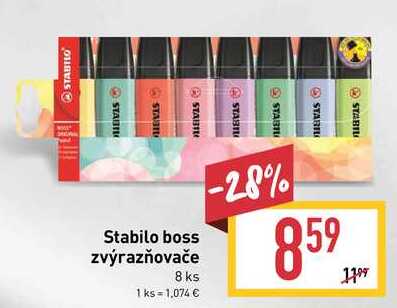 Stabilo boss zvýrazňovače 8 ks