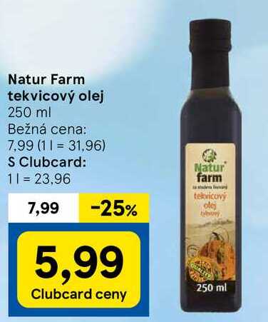 Natur Farm tekvicový olej, 250 ml 
