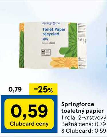 Springforce toaletný papier, 1 rola