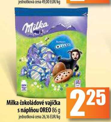 Milka čokoládové vajíčka s náplňou OREO 86 g  