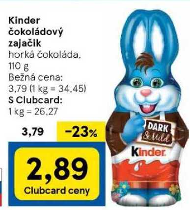 Kinder čokoládový zajačik, 110 g