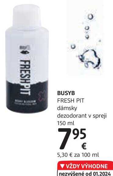 BUSYB FRESH PIT dámsky dezodorant v spreji, 150 ml 