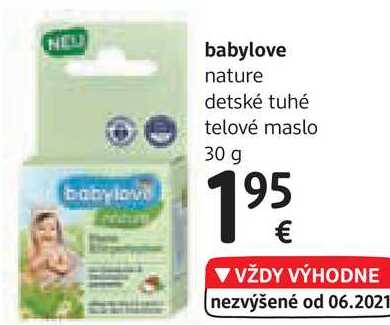 babylove nature detské tuhé telové maslo, 30 g 