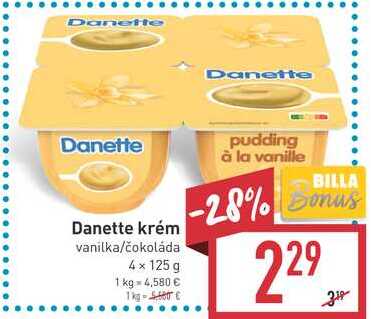 Danone Danette krém vanilka / čokoláda 4 x 125 g