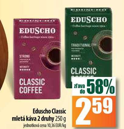 Eduscho Classic mletá káva 2 druhy 250 g