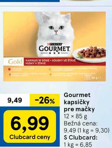 Gourmet kapsičky pre mačky, 12x 85 g