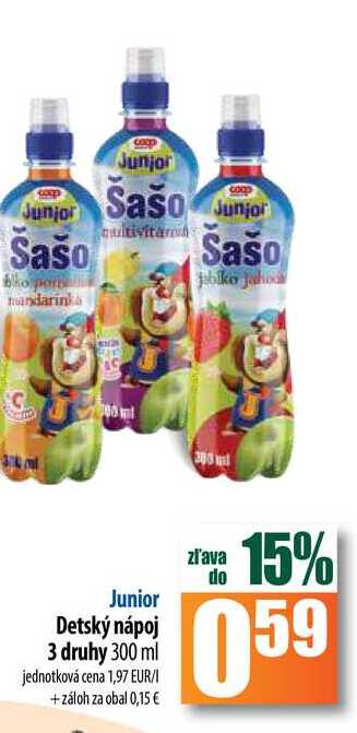 Junior Detský nápoj 3 druhy 300 ml 