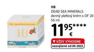 HB DEAD SEA MINERALS denný pleťový krém s OF 20, 50 ml