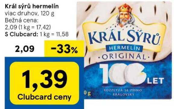 Král sýrů hermelín, 120 g