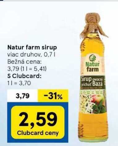 Natur farm sirup, 0,7 l