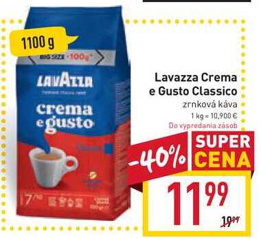 Lavazza Crema e Gusto Classico zrnková káva 1 kg