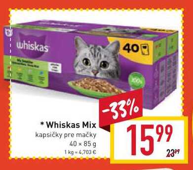 Whiskas Mix kapsičky pre mačky 40 × 85 g 