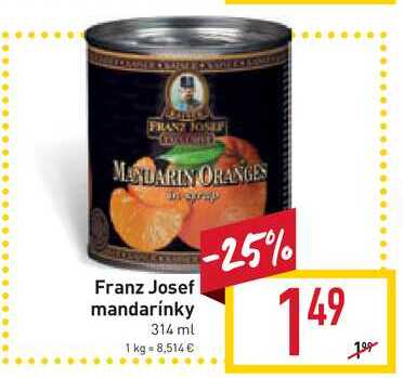 Kaiser Franz Josef mandarínky 314 ml  