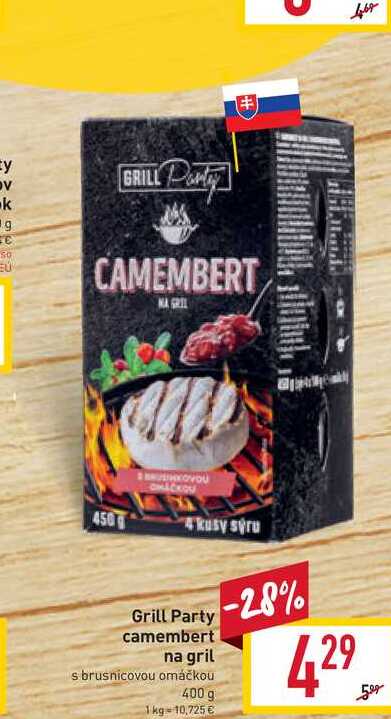 Grill Party camembert na gril s brusnicovou omáčkou 400 g