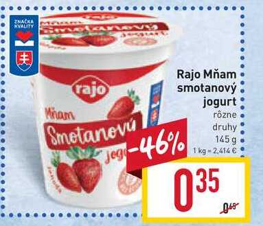 Rajo Mňam smotanový jogurt 145 g 
