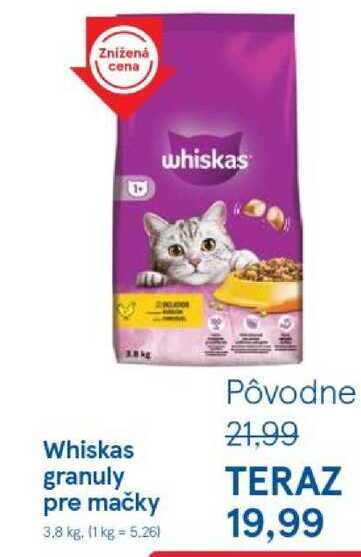 Whiskas granuly pre mačky, 3,8 kg