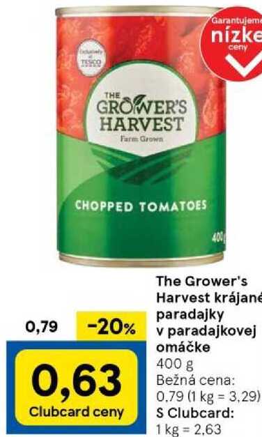 The Grower's Harvest krájané paradajky v paradajkovej omáčke, 400 g
