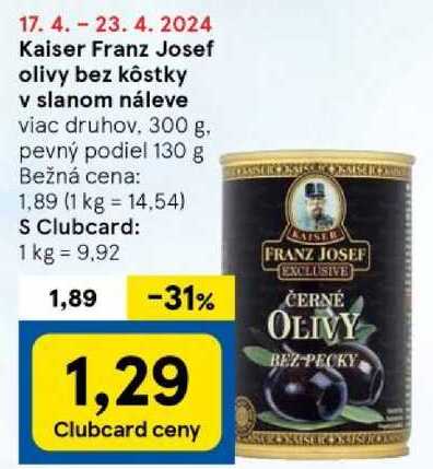 Kaiser Franz Josef olivy bez kôstky v slanom náleve, 300 g