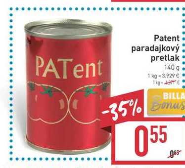 Patent paradajkový pretlak 140 g  
