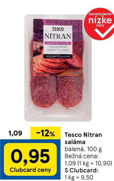 Tesco Nitran saláma, 100 g