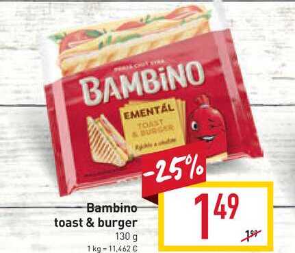 Bambino toast & burger 130 g