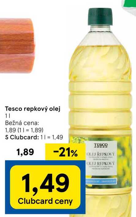 Tesco repkový olej, 1 l