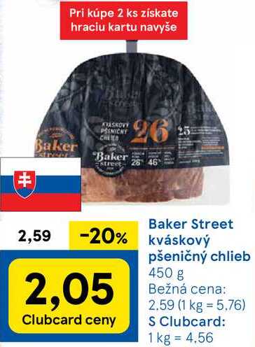 Baker Street kváskový pšeničný chlieb, 450 g 